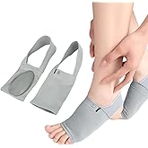 Boxkat 1 Pair Metatarsal Compression Arch Support Brace Non-Slip Sleeves Strap with Gel Pad Inside Women Men for Collapsed Arch Flat Foot & Plantar Fasciitis Pain Relief (Gray)