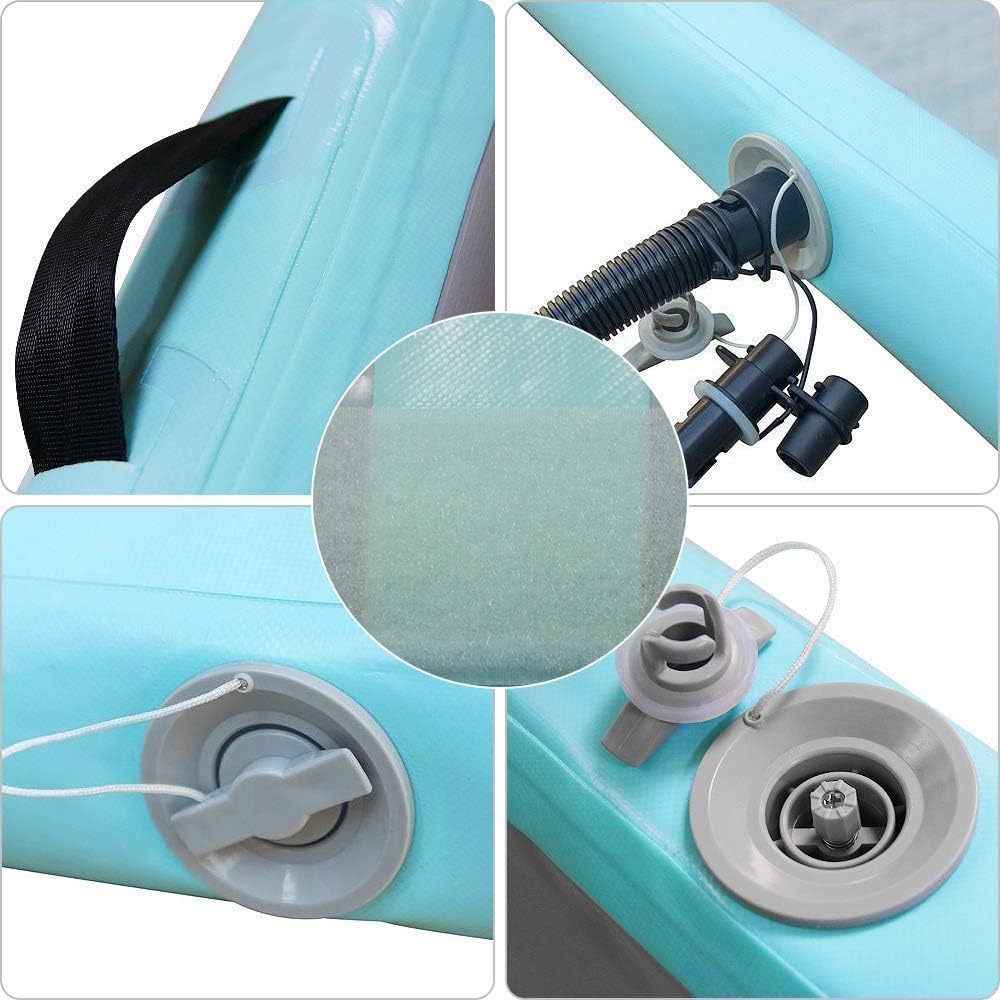 Fitnessandfun 20ft Air Track Tumbling Mat Inflatable Airtrack Gymnastics Air Tumble Track Floor Mat for Gymnastics, Cheerleading, Beach, on Water Incl Air Pump (Green, 6m×1m×0.1m) : Sports & Outdoors