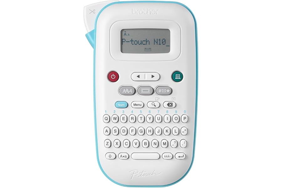 Brother P-Touch PT-N10 Personal Handheld Label Maker, Portable and Prints, P-Touch Btag ~½” (12mm) Wide Color Personalized Label Tapes,