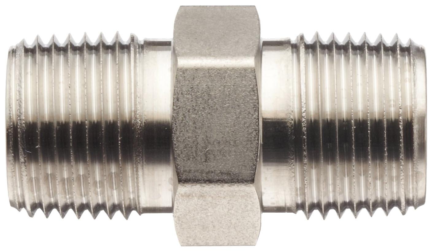 Brennan 54040606SS Stainless Steel Pipe Fitting, Hex Nipple, 3/8