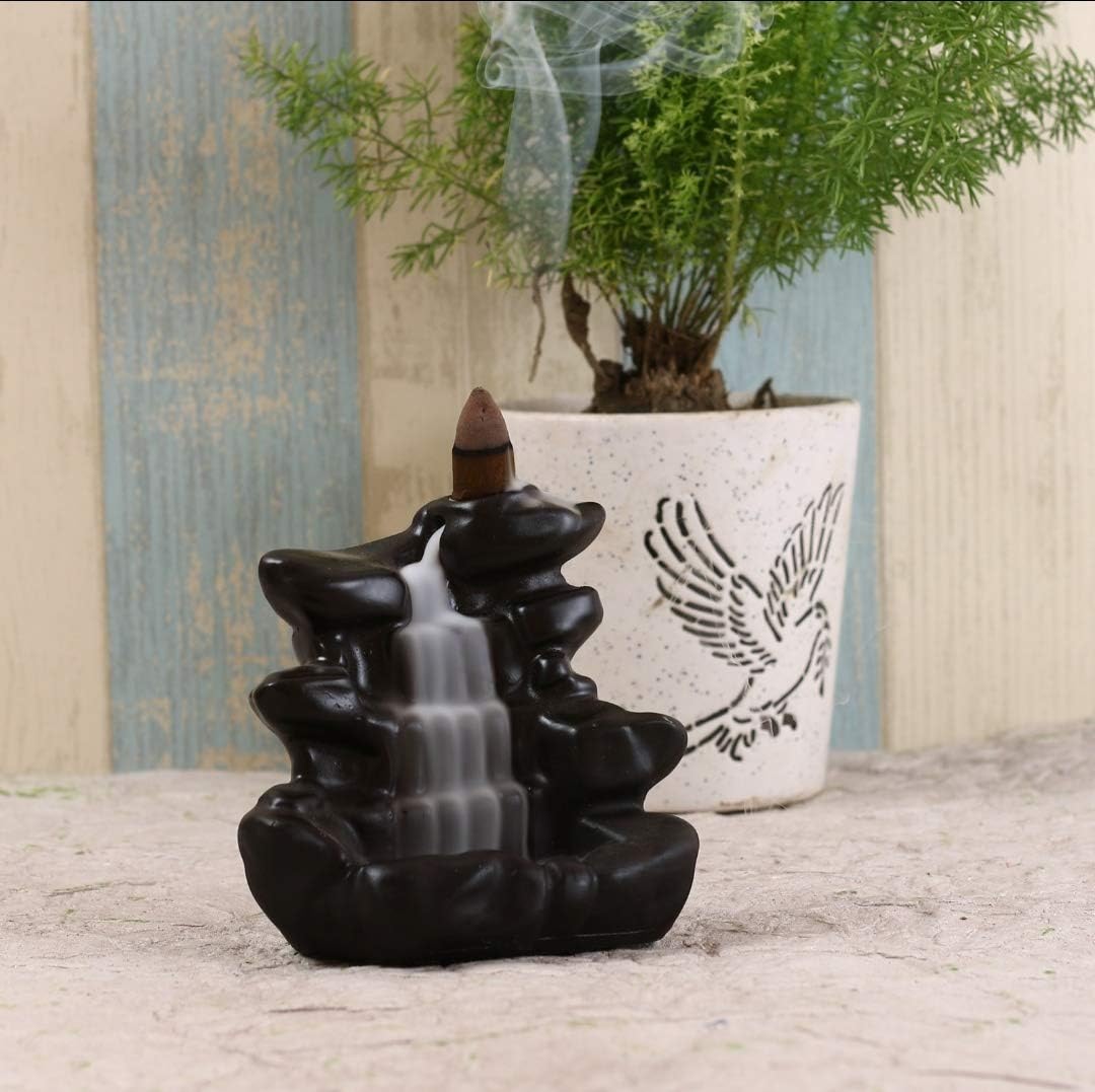 Arham Trades Polyresin Smoke Fountain (7 x 7 x 12 cm, Black)
