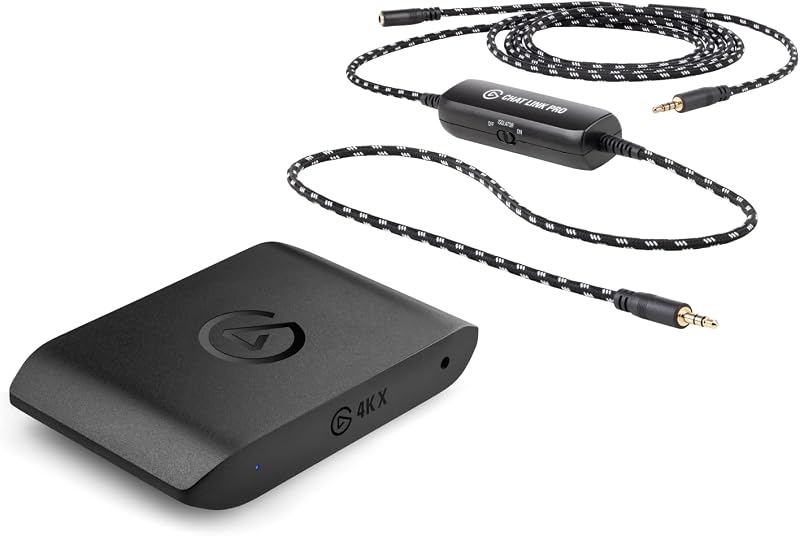 Elgato 4K X External Capture Card & Chat Link Pro Audio Adapter PS5 PS4 Switch