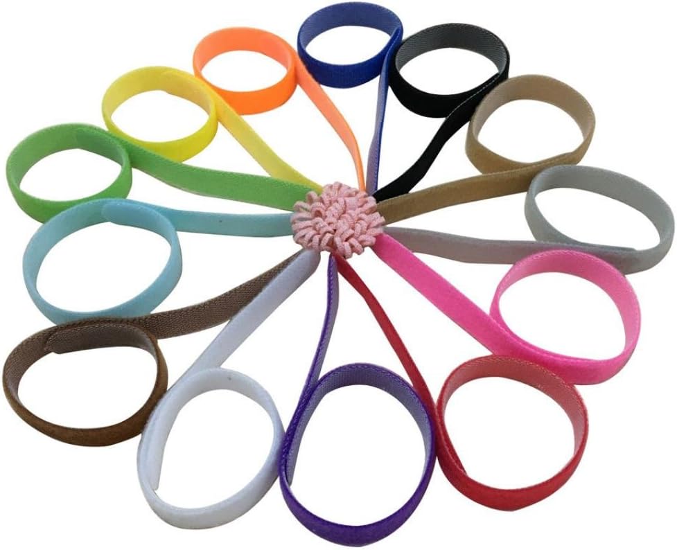 LINGERY 12Pcs Newborn Colorful Velcro Adjustable Puppy ID Collar Band