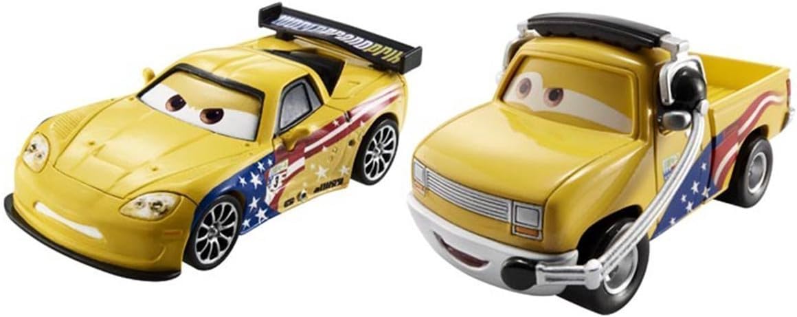 Pixar Disney Cars Collector Jeff Gorvette and John Lassetire (2Pcs/Set) Vehicle Diecast Metal Toy Cars