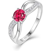 RGEMCY Infinity Promise Rings for Her 925 Sterling Silver Cubic Zirconia Rings Wedding Anniversary Engagement Rings for Women Wife Mother