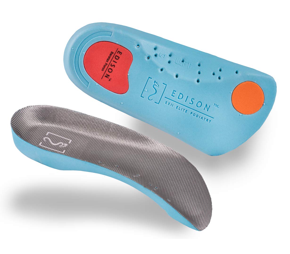 Edison XXII Elite Podiatry® 3/4 ArchPlus+ Orthotic Insoles for Arch Support Plantar Fasciitis for Men & Women (UK 3-4.5)