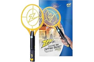 Zap It! Bug Zapper - Rechargeable Mosquito, Fly Killer & Bug Zapper Racket - Electric Fly Swatter Racket - 4,000 Volt - USB Charging, Super-Bright LED Light to Zap in The Dark - Safe to Touch (Medium)