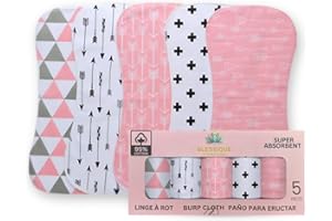 Burp Cloths Baby 5 Pieces Waterproof/Spill Proof Function,Essentials, Registry Items, face Cloth,face Cloth boy/Girl, debarbo