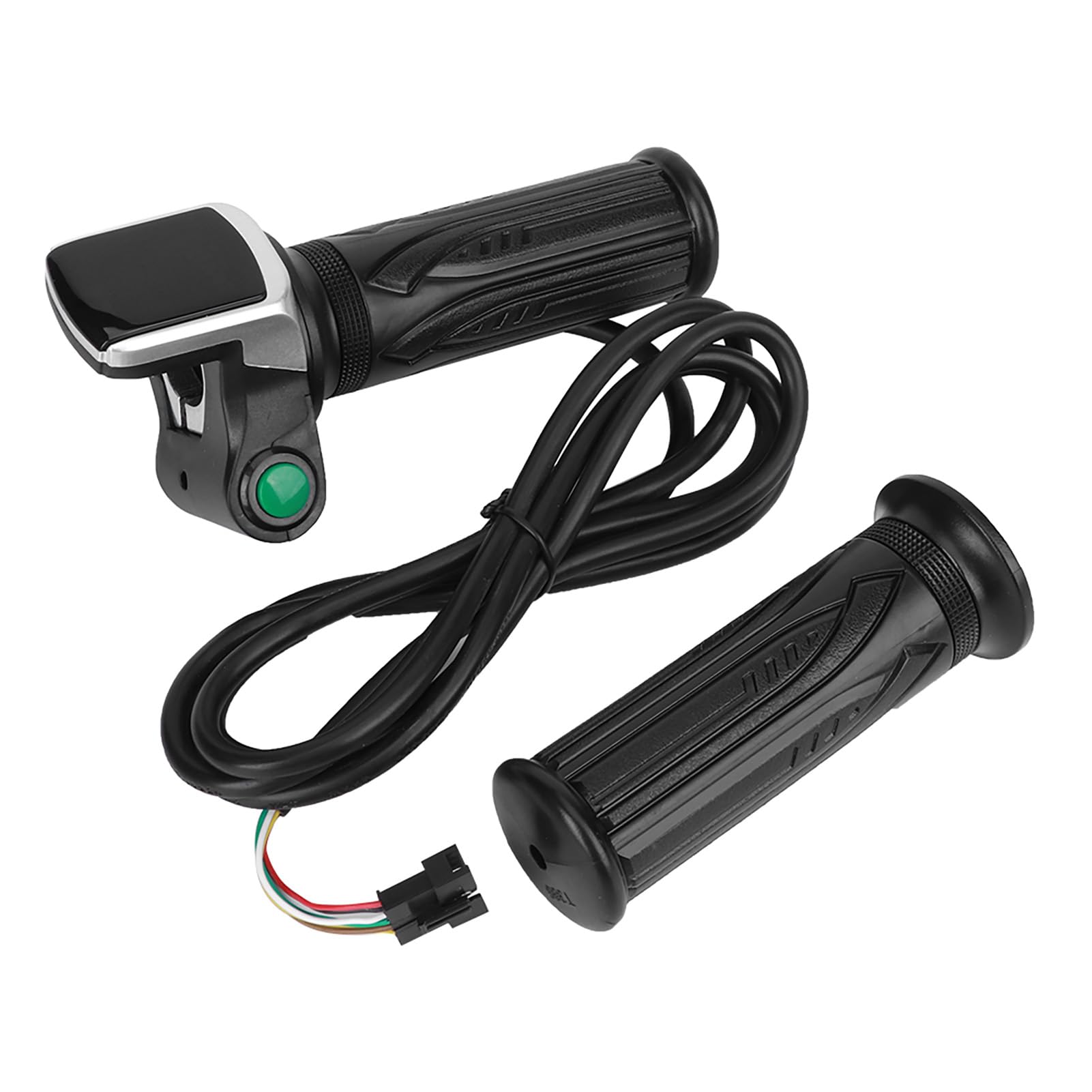 Akozon Electric Bike Throttle, LCD Electric Quantity Display with Switch Ebike Speed Governing Throttle Grip 6 Cores Electric Bike Throttle 48V Ebike 6 Pin Mountain 52V Thumb And Sn (48V)