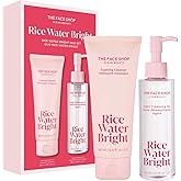 The Face Shop Rice Water Bright Double Cleansing Duo Set with Ceramide, Korean Skin Care, Gentle Face Wash & Pore Control Cleansing Oil, Hydrating, Moisturizing, Vegan Facial Cleanser, Makeup Remover