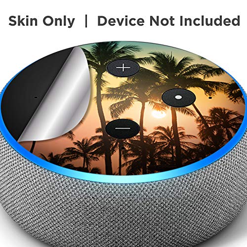 Palm Tree Sunset - Vinyl Decal Skin Compatible with Amazon Echo Dot 3rd Generation Alexa - Decorations for Your Smart Home Speakers, Great Accessories Gift for mom, dad, Birthday, Kids