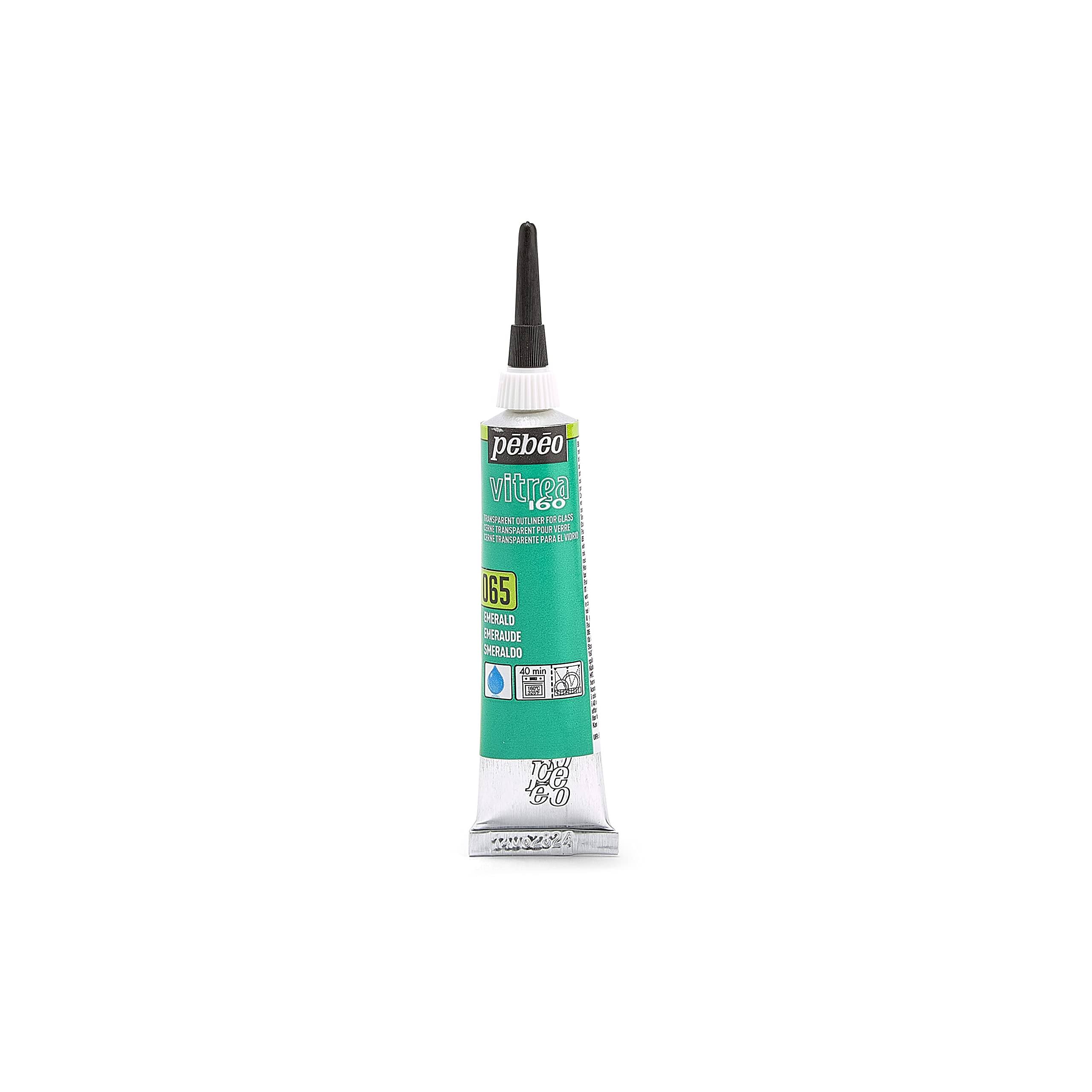 Pebeo Vitrea 160 Glass Paint Outliner 20-Milliliter Tube, Emerald,Emerald, 114065 — image 1