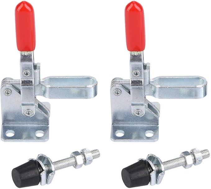 2Pcs Toggle Clamps Iron Galvanized Quick Fixed Vertical Type Latch Hand