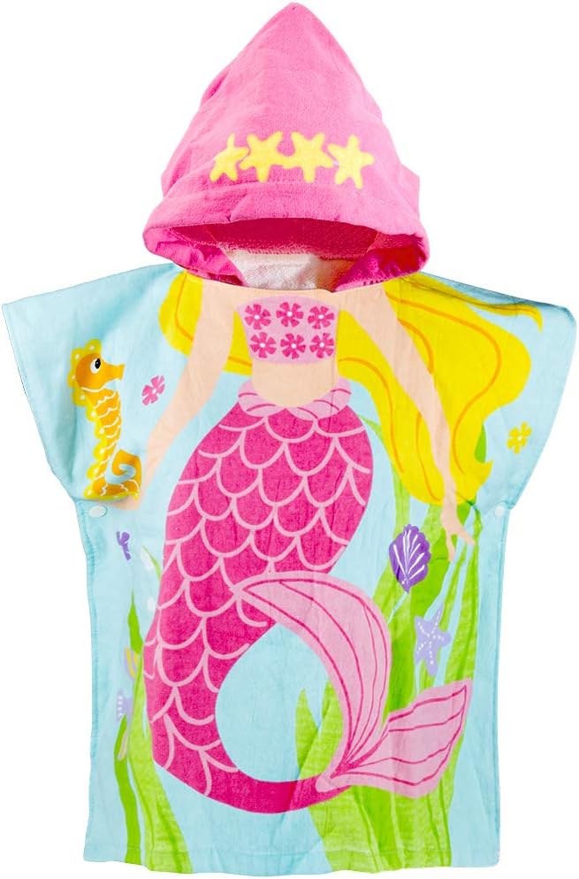 Czmeo Kids Hooded Bathrobe Bath Towel, Boys Girls Cotton Towels for