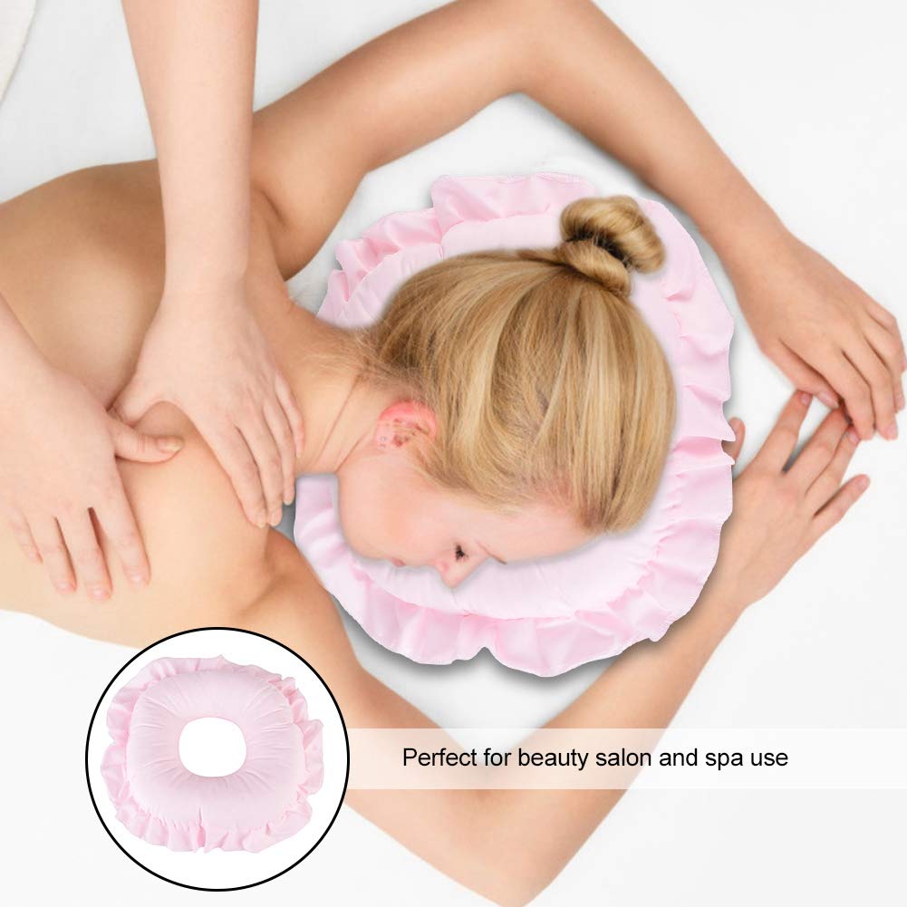 Polyester Face Relax Pillow SPA Salon Massage Hollowed Pillow Nap Rest Cushion Massage Pillow Beauty Skin Care Soft Overlay Face Relax Head Cradle Pad(Pink) : Beauty