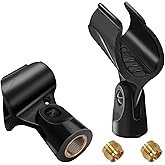 Mictop Universal Microphone Clip Holder, Comes with 5/8" Male to 3/8" Female Screw Adapter Suitable for Handheld Microphones,