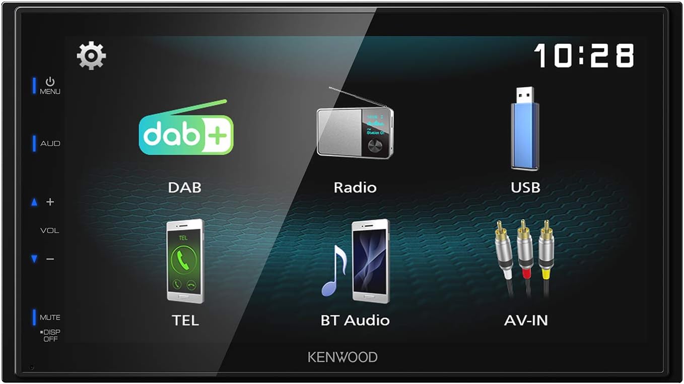 Kenwood DMX125DAB 6.8″ WVGA Digital Media Receiver with DAB+, Bluetooth and Android USB