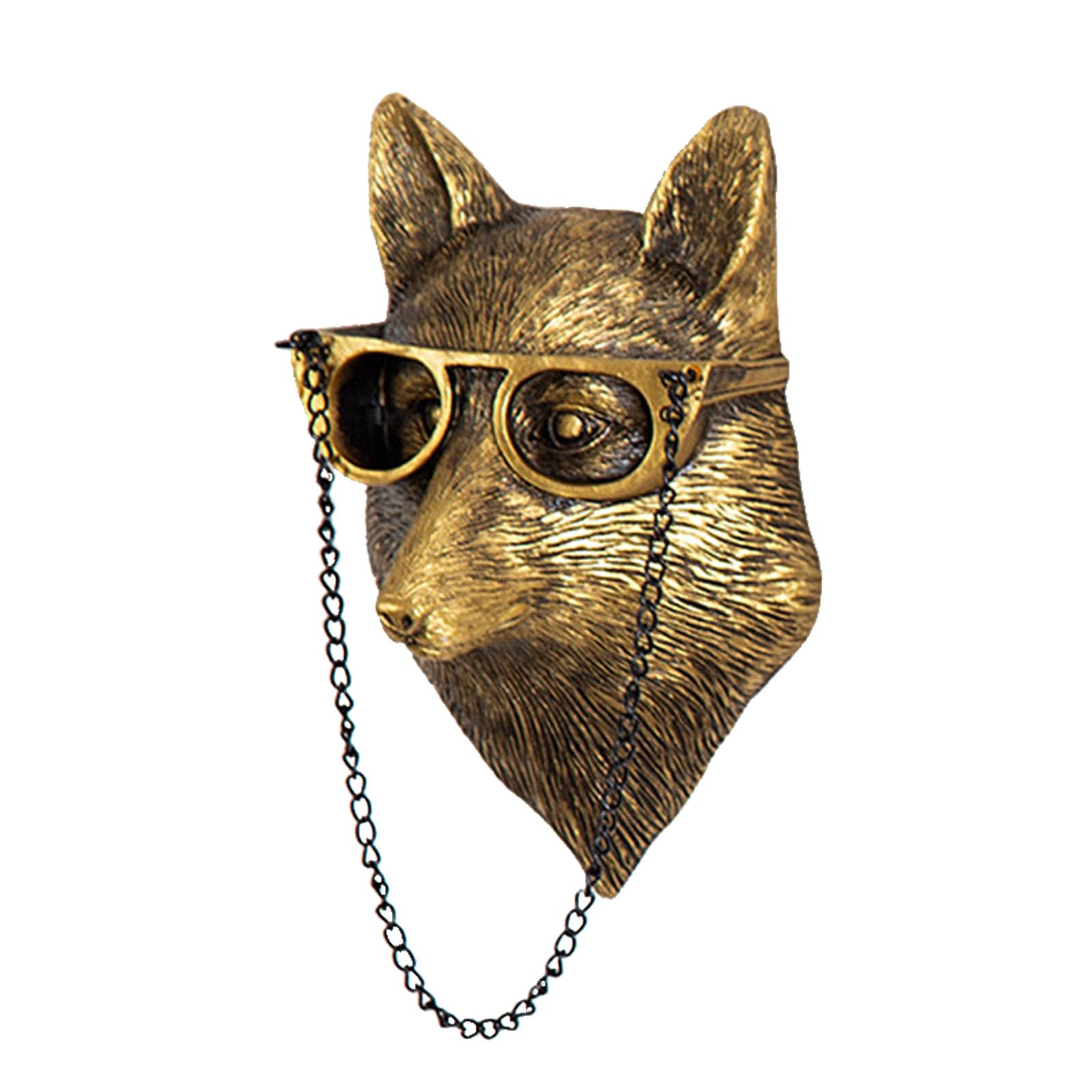 3D Head Wall Mount Ornament Deer Decor Rabbit Ornaments Animal Head Wall Sculptures Modern Art Statue Animal Heads Resin Home Accessories Wall Decorations for Living Room to Hang Ornaments, Fox