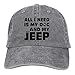 NVJUI JUFOPL All I Need is My Dog and My Jeep Adjustable Washed Cap Cowboy Baseball Hat Ash