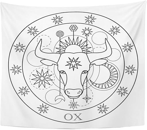 Tapisserie Mandala Home Decor Ox Signe Horoscope Avec