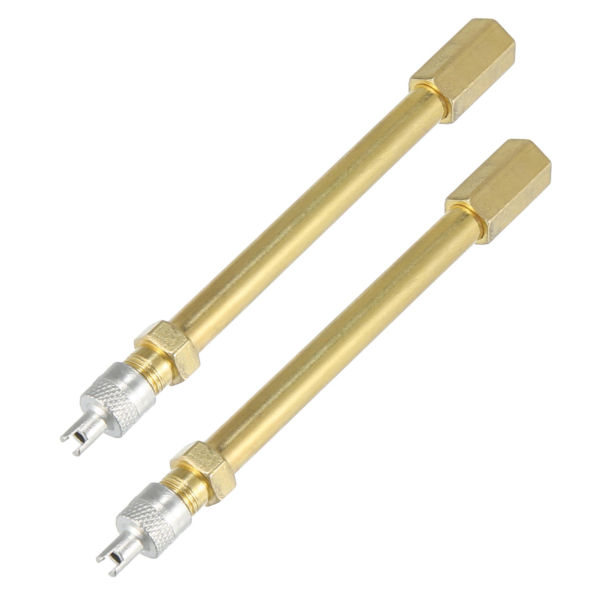 X AUTOHAUX 2pcs 100mm/3.94" Long Brass Auto Tire