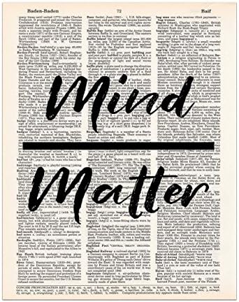 Mind Over Matter, Dictionary Page Art Print, 8x11 UNFRAMED