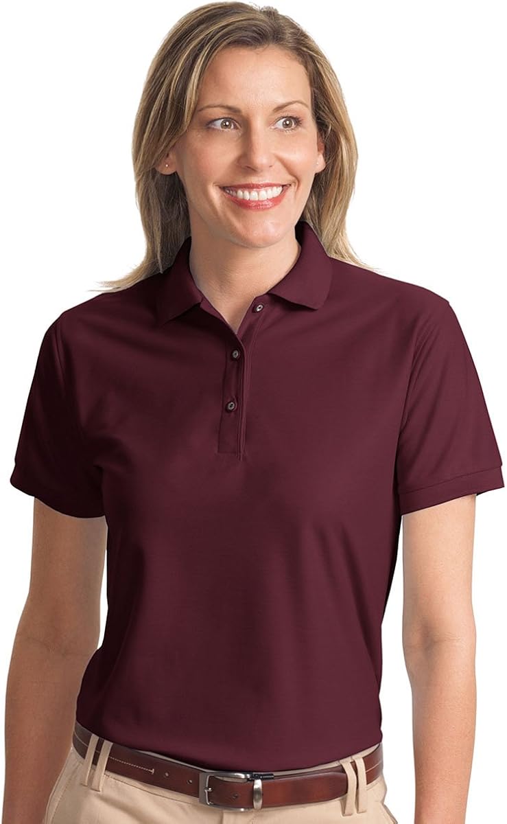 ladies burgundy polo shirt