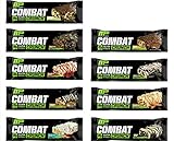 MusclePharm Combat Crunch Protein Bar, Multi-Layered Baked Bar, 20gram Protein, Low Sugar, Low Carb, 9 Flavor Variety Sampler Pack