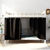 ziyue 2 Pcs Blackout Bunk Bed Curtains 78.7 * 59" Dorm Privacy Curtain | Thicken loft bed curtains with black shading coating, 99% blackout, 2 pcs 78.7*59", for students privacy protection