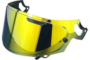 STABLENEINO Regent-X Replacement Helmet Visor Compatible with RX7X VAS-V MAX Quantum-X Corsair-X UV Protection Anti-Scratch Wearproof Shield Universal Face Shield Accessories(Electroplated Gold)