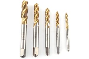 5pcs M3 M4 M5 M6 M8 Plated Thread Tap, Screw Tap Helicoidal Spiral Groove Thread Hand Metric Screw Tool High Speed Steel Taps