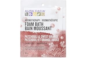 Aura Cacia Peaceful Patchouli & Sweet Orange Aromatherapy Foam Bath, 70.9g Packet
