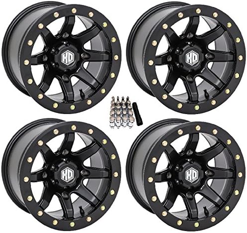 STI HD9 Beadlock UTV Wheels/Rims Matte Black 14x8/14x10 Can-Am Maverick X3 / Honda Pioneer 1000