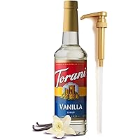Torani Vanilla Syrup for Coffee 25.4 Ounces for Vanilla Flavored Coffee Torani Syrup with Fresh Finest Syrup Pump Dispenser