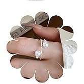 Andiyace Layered Pearl Ring Pearl Knuckle Ring Silver Open Finger Ring Vintage Stacking Ring Adjustable Pearl Ring Jewelry for Women
