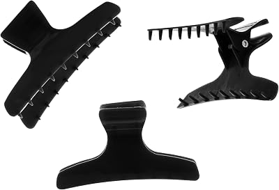 Head Jog 12 Pack Butterfly Hair Clips Black for Sectioning and Styling