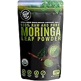 SUPREME HERBALS, 100% Raw and Pure Moringa Leaf Powder. Organic Certified Moringa Leaf. Natural Superfood with Essential Amino Acids, Antioxidants, and Omega 3, 8 oz Resealable Bag.