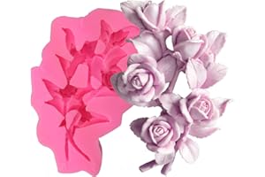 NINEXY 3D Flowers Silicone Fondant Molds Rose Cake Chocolate Moulds Dried Flower Jewelry Decorative Mould Resin Epoxy Clay Molds Pastry Baking Tools