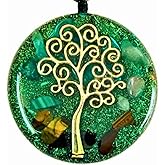 Orgone Necklace, Tree of Life, Protection- Healing Crystals, Stone Physical, Mental and Spiritual -Quartz, Malachite, Tiger's Eye - Orgonite SBB Coil – Yoga- Reiki- Handmade- Arte Orgones