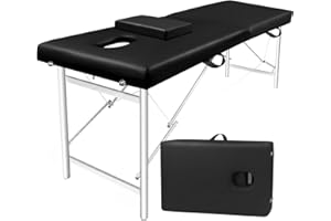 Higliocas Massage Table Portable Lash Bed: Professional Physical Therapy Tables Foldable for Tattoo Spa (Black)
