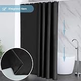 Furlinic Shower Curtain Mould Proof Waterproof Polyester 72x78 Inch Black view 5