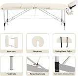 Panana Portable Massage Table 60cm 3 Section Aluminum Spa Bed - Beige view 6