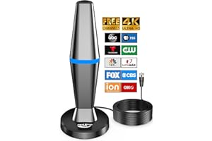 DGUPSP Digital TV Antenna for Smart Tv Indoor, Indoor TV Antenna for Tv Without Cable with Strong Magnetic Base, 360° Reception HD Antenna for TV Indoor 4k, Tv Antenna for Local Channels ——All TV