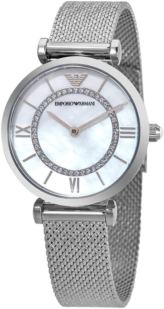 armani mother of pearl ladies watch