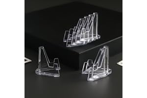 10Pcs Card Display Stand, Small Easel Stand, Acrylic Picture Holder Stands for Challenge Coin Graded Card Sports Card Trading