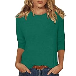 Fitted Tops for Women 3/4 Sleeve Womens Shirts 3/4