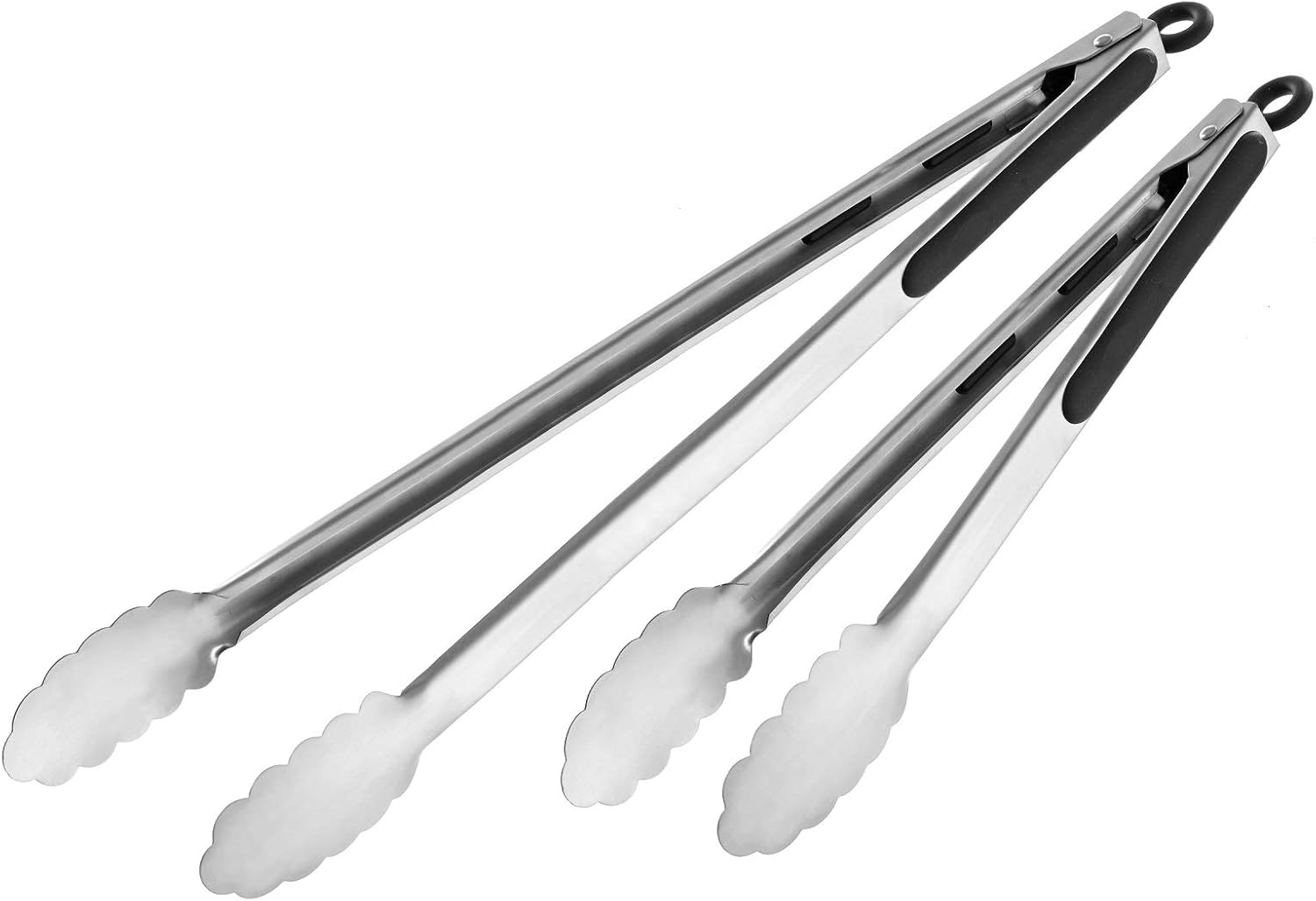 PBKay Heavy Duty Extra Long BBQ Tong Set of 2, Stainless Steel with Rubber Grip - Extra Long, Durable and Great for Cooking and Grilling : Garden & Outdoor