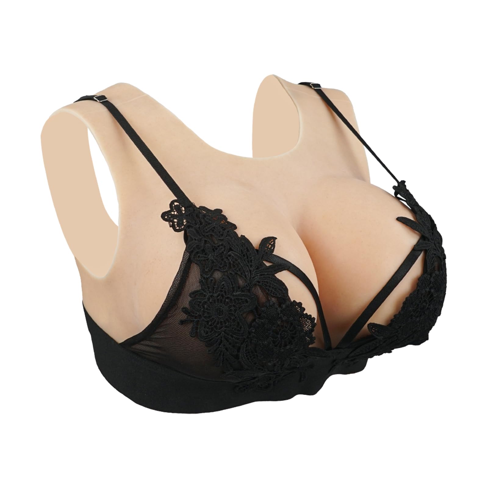 KUMIHO Silicone Breastplate Realitic Breastform Round Collar with Hollow back for Crossdresser Transgender Mastectomy Prosthesis Enhancer B-G CUP