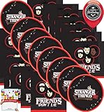 Stranger Things Party Supplies Birthday Dinner Plates and Napkins Bundle with Latex Balloon and Birthday Card