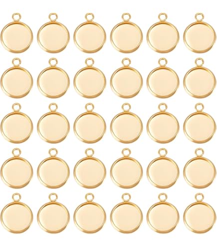 MegaPet 50pcs Golden Earring Posts - Blank Stud Settings For 6mm Cabochons, DIY Jewelry Making - View #2